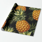 Waterverf Ananas Naadloos Patroon Cadeaupapier (Uitgerold)
