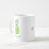 Waterverf Ananas Originele Kunst Boho Retro Koffiemok (Voorkant links)