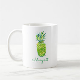 Waterverf Ananas Originele Kunst Boho Retro Koffiemok
