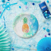waterverf ananas papieren bordje (Feest)