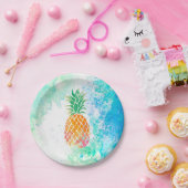 waterverf ananas papieren bordje (Feest)