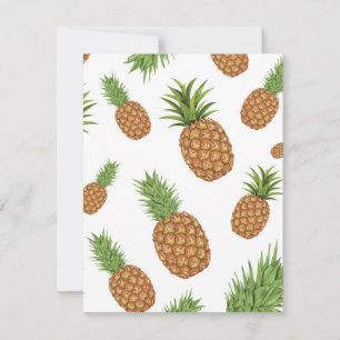 Waterverf ananas patroon 1 notitiekaartje