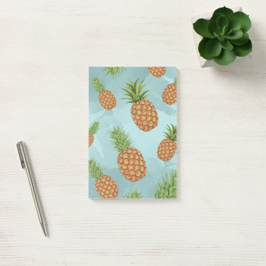 Waterverf ananas patroon 2 post-it® notes (Kantoor)