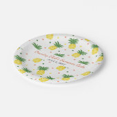 waterverf ananas patroon papieren bordje (Gekanteld)