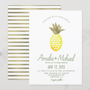 Waterverf Ananas Pina Tropic Nepfolie Bruiloft Kaart