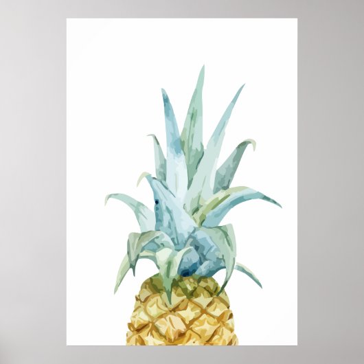 Waterverf Ananas Poster (Voorkant)