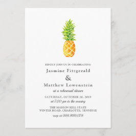 Waterverf Ananas repetitie diner Kaart