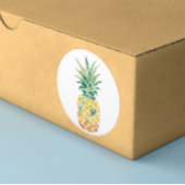Waterverf ananas ronde sticker