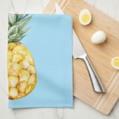 Waterverf Ananas Summer Tropical Blue Theedoek (Quarter Fold)
