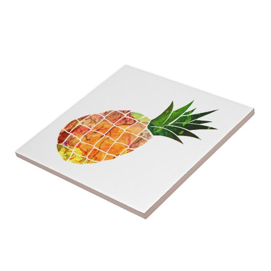 Waterverf ananas tegeltje (Zijkant)