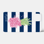 Waterverf Ananas Tropisch ,Marineblauw Gestreept Case-Mate iPhone Case (Achterkant (horizontaal))