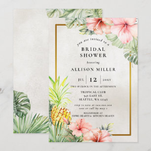 Waterverf ananas tropisch Vrijgezellenfeest Kaart