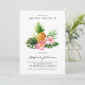 Waterverf Ananas Tropische Bruiloftsbrunch Kaart (Staand voorkant)