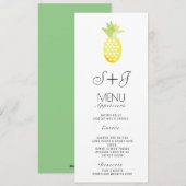Waterverf Ananas Tropische Oase Fruit - Menu (Voorkant / Achterkant)