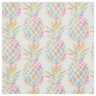 Waterverf Ananas Tropische Regenboog Patroon Stof