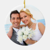 Waterverf ananas tropische zomer bruiloft foto keramisch ornament (Achterkant)