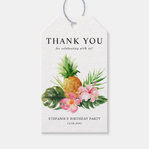 Waterverf Ananas Verjaardagsfeest Dank Je Cadeaulabel