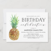 Waterverf Ananas Verjaardagsfeestje Kaart (Voorkant)