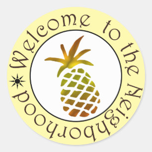 Waterverf ananas Welkom in de buurt Ronde Sticker