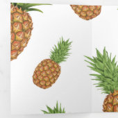 Waterverf ananaspatroon 1 drieluik wenskaart (Binnenzijde eerst)