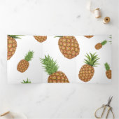 Waterverf ananaspatroon 1 drieluik wenskaart (Binnen)