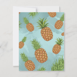 Waterverf ananaspatroon 2 notitiekaartje