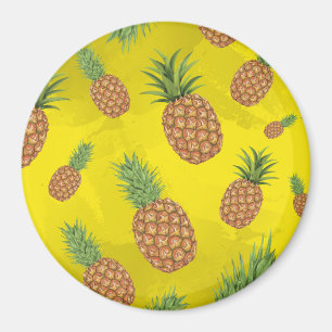 Waterverf ananaspatroon 3 magneet