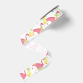 Waterverf Ananassen & Flamingo's Tropisch Grosgrain Lint (Achterkant)