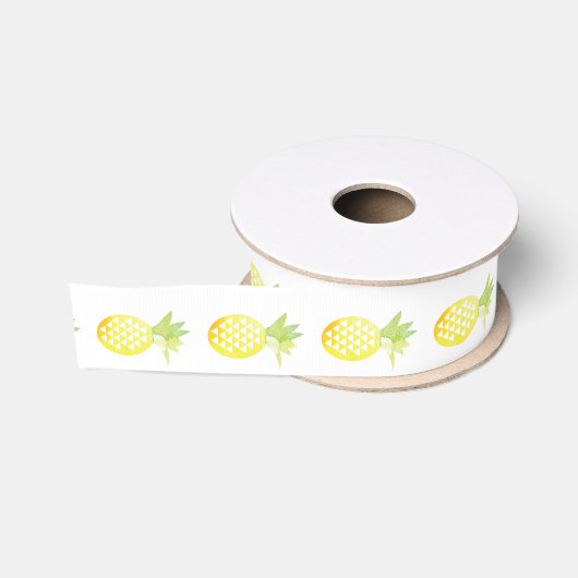 Waterverf Ananassen Luau Grosgrain Lint (Spoel)
