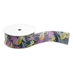 Waterverf Ananassen Luau Multikleur Tropisch Grosgrain Lint