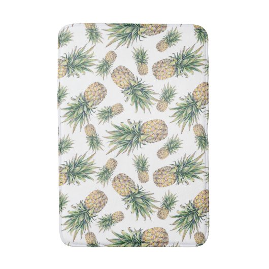 Waterverf ananasslepatroon badmat (Voorkant Verticaal)