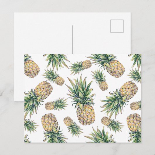 Waterverf ananasslepatroon briefkaart (Voorkant / Achterkant)