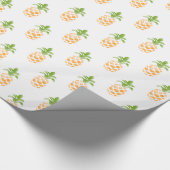 Waterverf ananasslepatroon cadeaupapier (Hoek)
