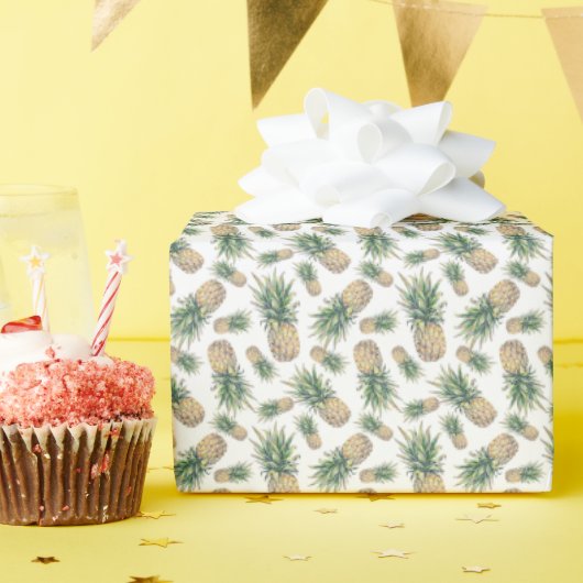 Waterverf ananasslepatroon cadeaupapier (Verjaardagsfeest)