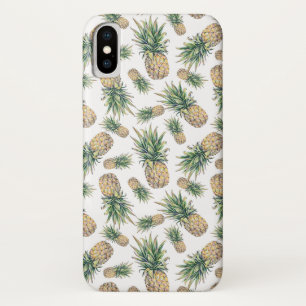 Waterverf ananasslepatroon iPhone x hoesje