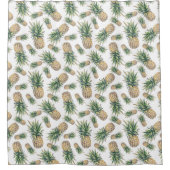 Waterverf ananasslepatroon douchegordijn (Voorkant)
