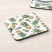 Waterverf ananasslepatroon drankjes onderzetter (Linkerzijde)