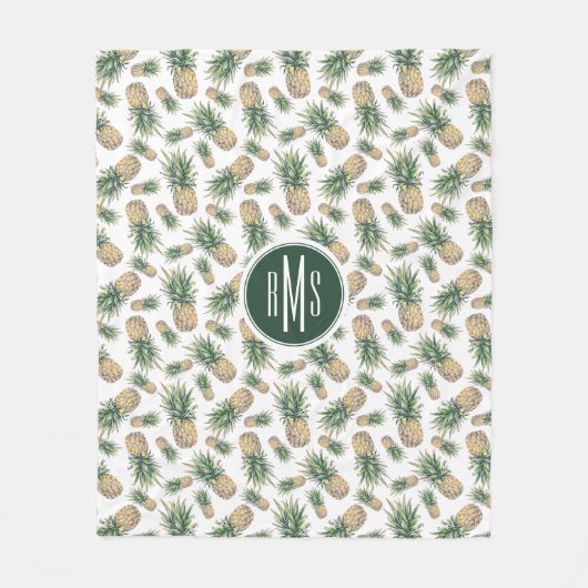 Waterverf ananasslepatroon fleece deken (Voorkant)