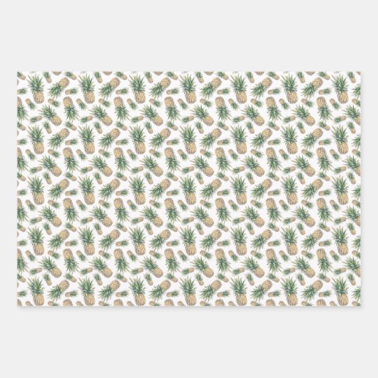 Waterverf ananasslepatroon inpakpapier vel (Voorkant)