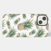 Waterverf ananasslepatroon iPhone hoesje (Achterkant horizontaal)