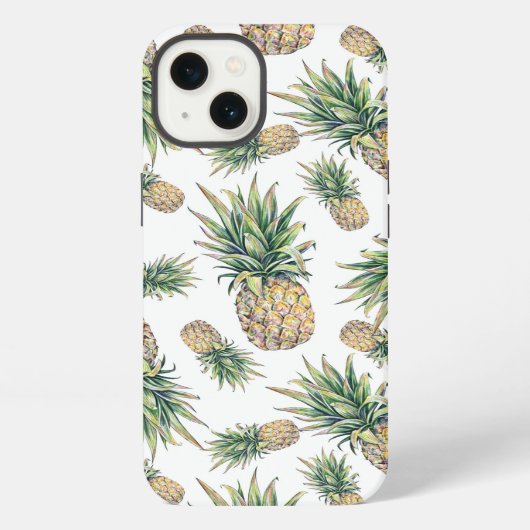 Waterverf ananasslepatroon iPhone hoesje (Achterkant)