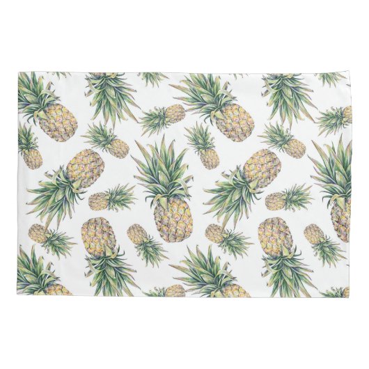 Waterverf ananasslepatroon kussensloop (Achterkant-Links)