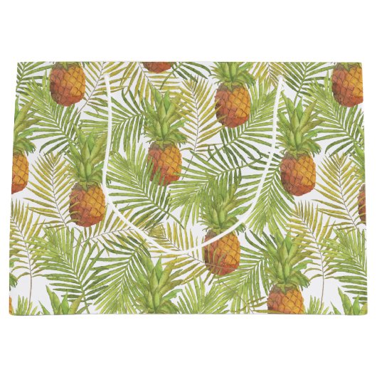 Waterverf ananasslepatroon large cadeautasje (Voorkant)