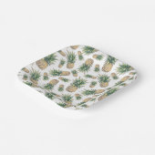 Waterverf ananasslepatroon papieren bordje (Gebogen)