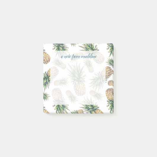 Waterverf ananasslepatroon post-it® notes (Voorkant)