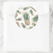 Waterverf ananasslepatroon ronde sticker (Tas)