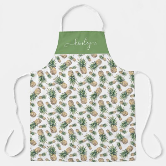 Waterverf ananasslepatroon schort (Voorkant)
