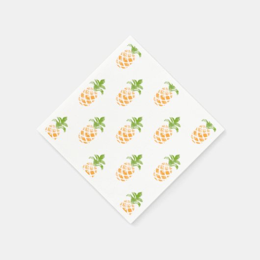 Waterverf ananasslepatroon servetten (Hoek)