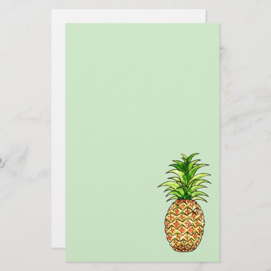 waterverf ananastekening briefpapier (Voorkant / Achterkant)