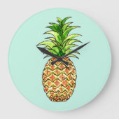 waterverf ananastekening grote klok (Voorkant)